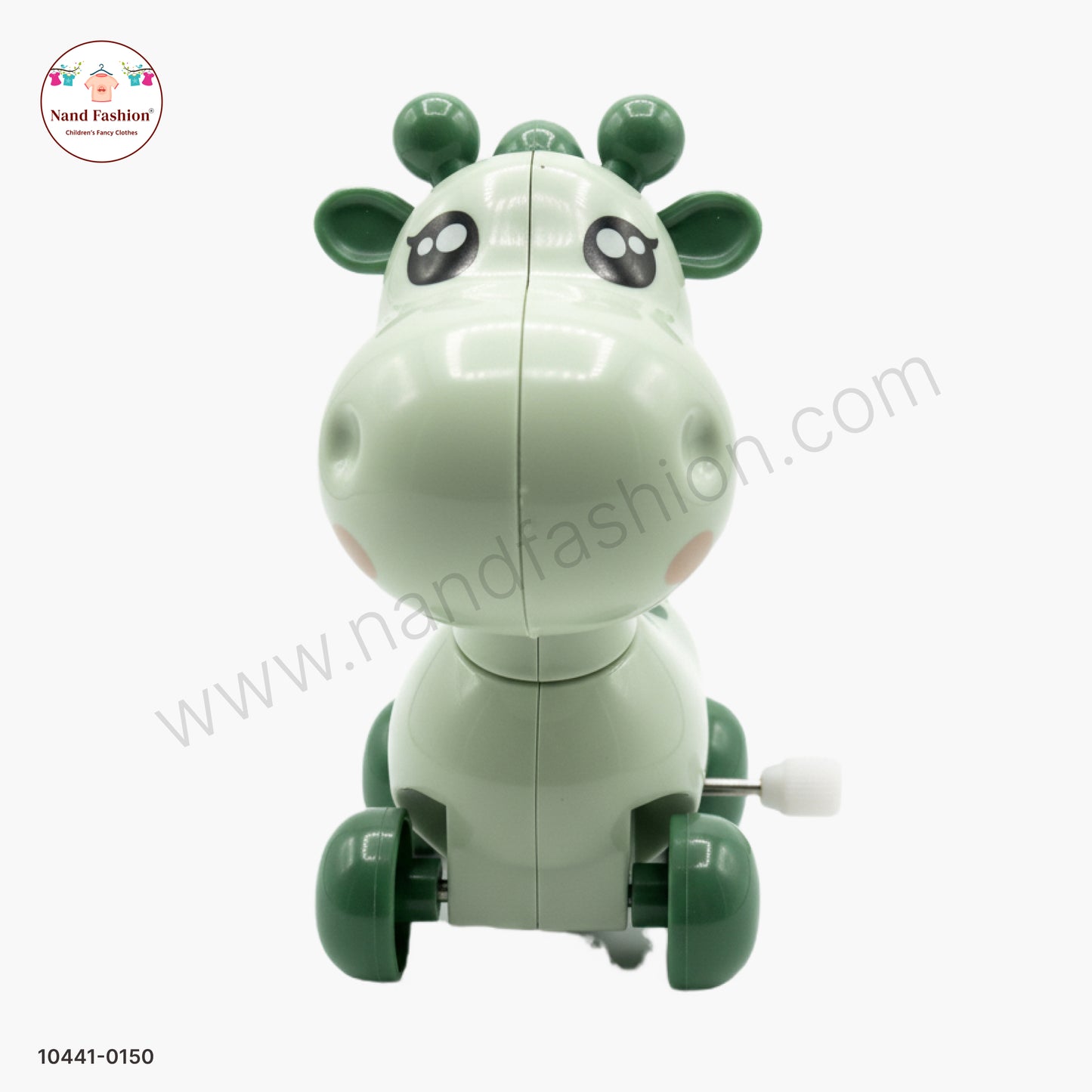 Cute Green Giraffe Cartoon Wind-Up Toy Car for Kids