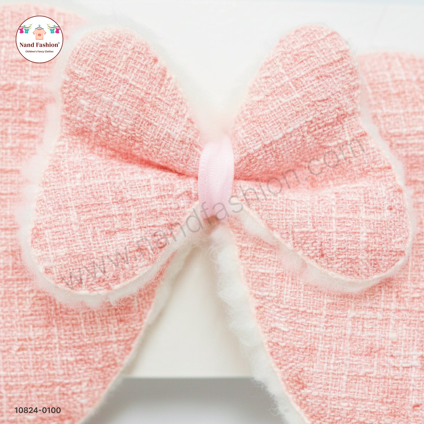 Baby Girl Soft Pink Bow Nylon Headband – Gentle & Stretchable