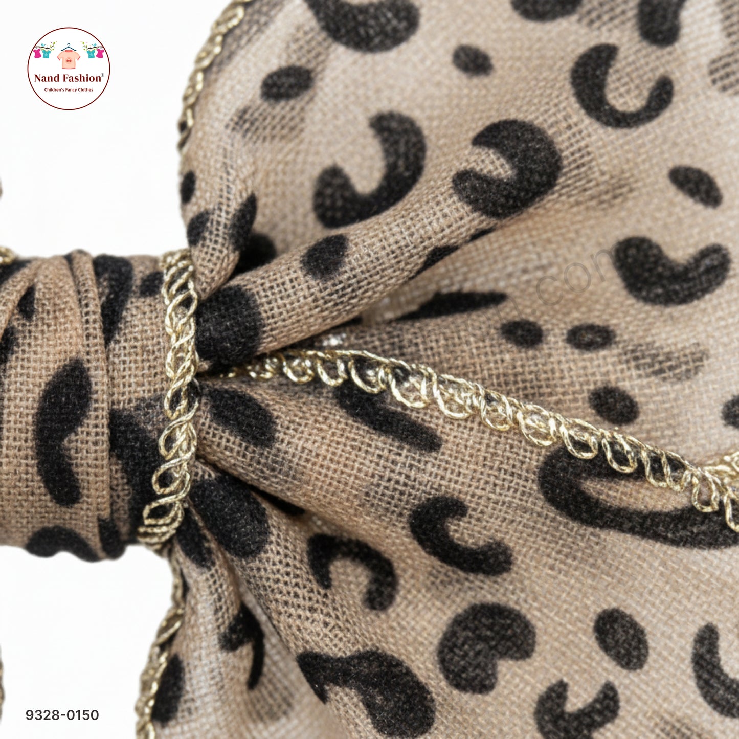 Brown Leopard Print Designer Bow Hair Pin for Baby Girls