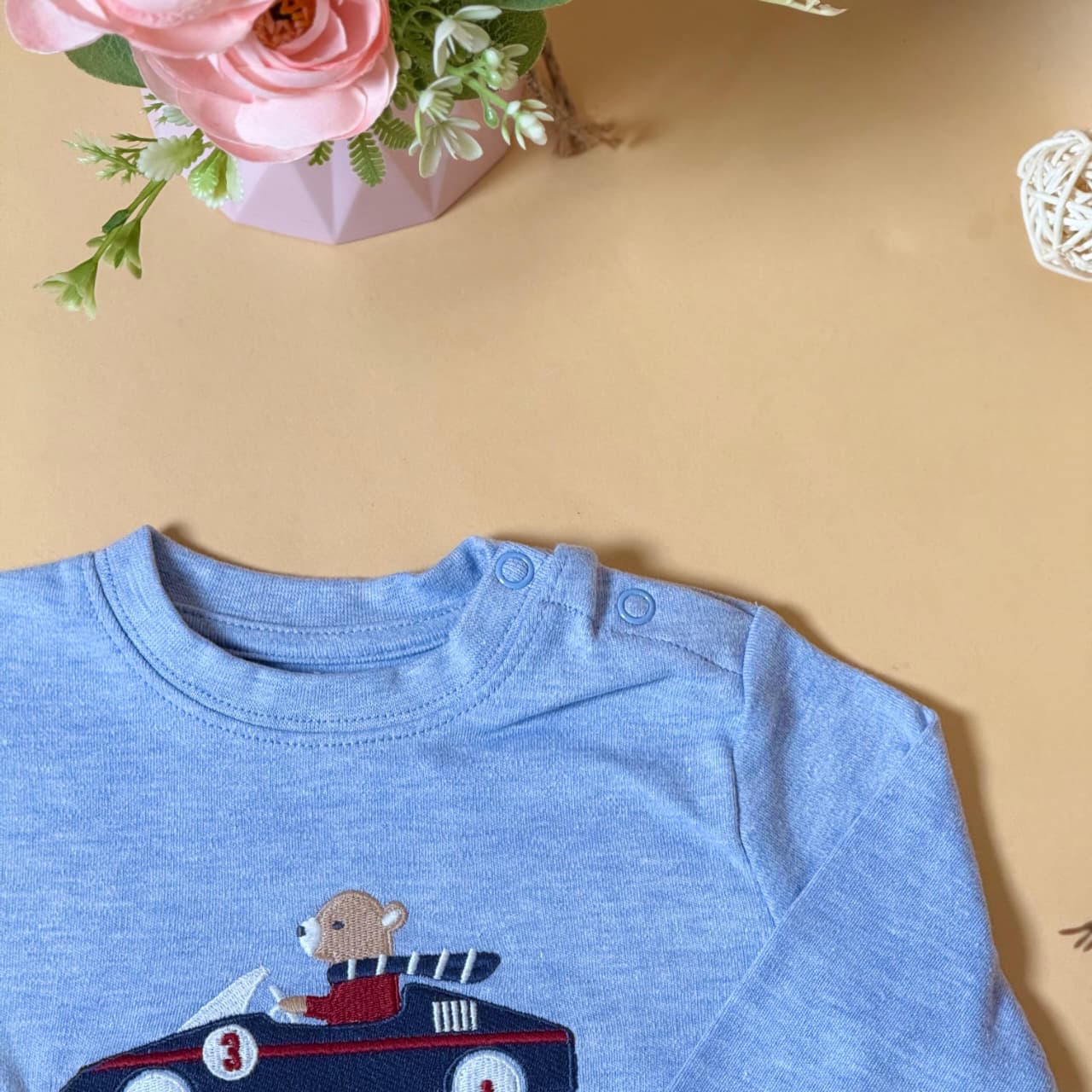 Teddy Race Car Full Sleeve T-Shirt