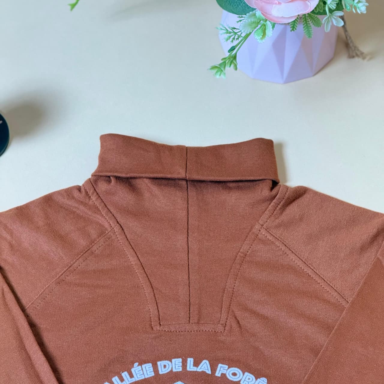 Boys High Neck Brown Sweatshirt