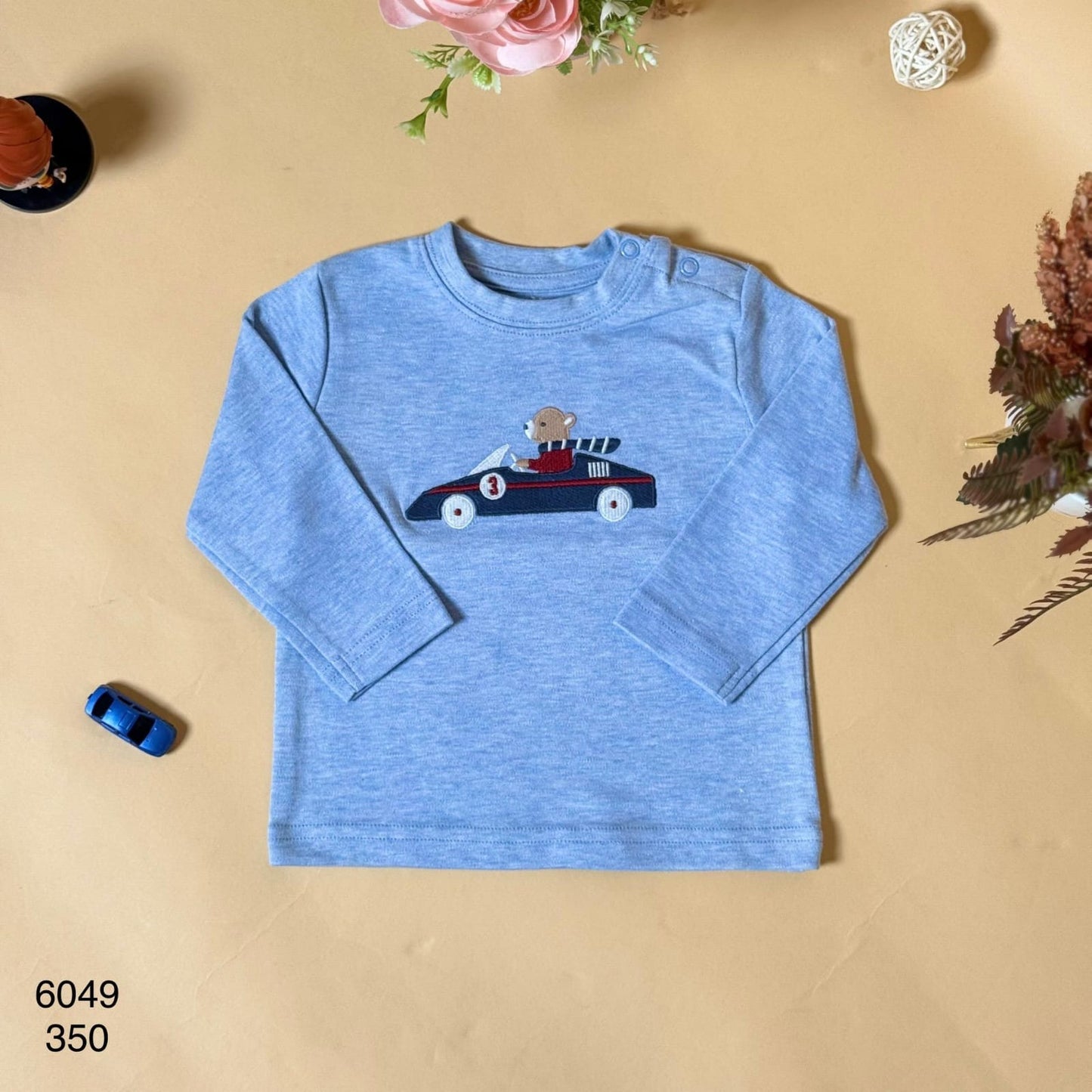 Teddy Race Car Full Sleeve T-Shirt