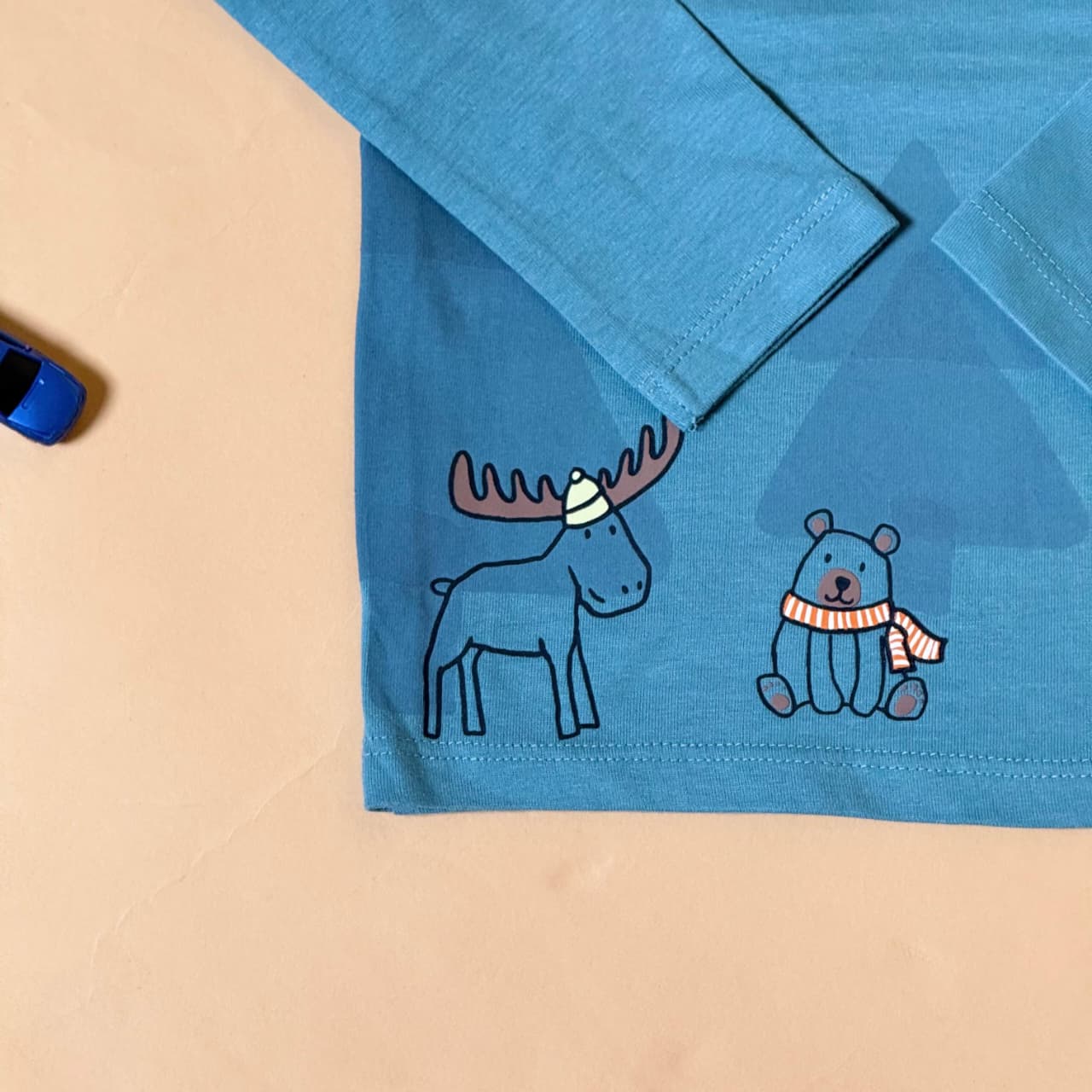 Teal Full Sleeve Kids T-Shirt