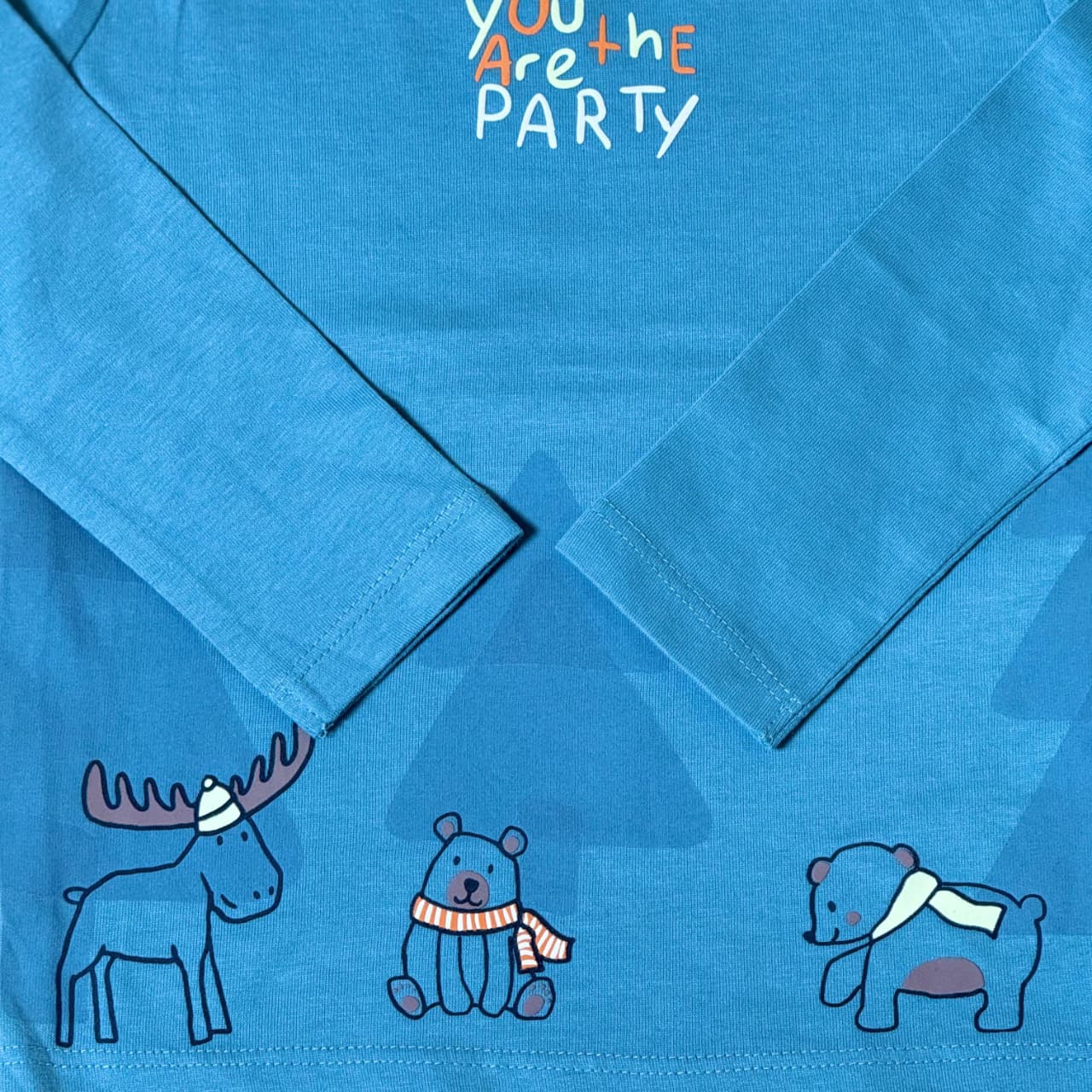 Teal Full Sleeve Kids T-Shirt