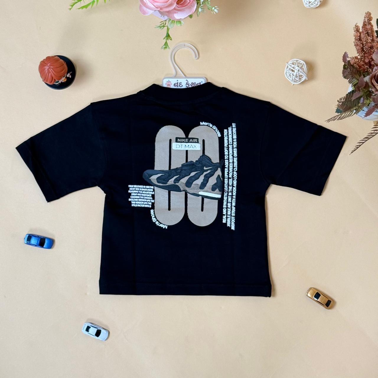 Drop Shoulder Black “Air Max” T-Shirt