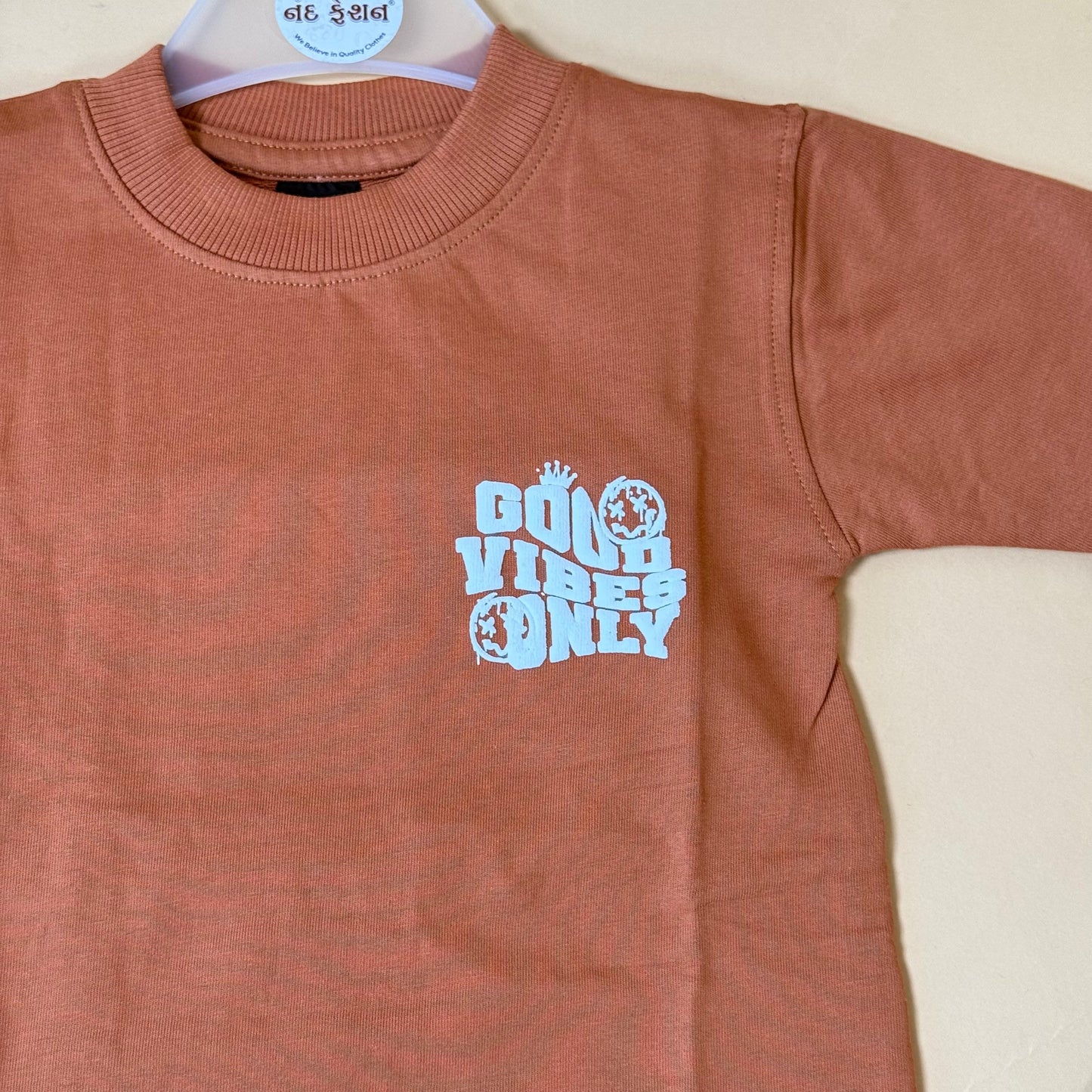 Drop Shoulder "Good Vibes Only" T-Shirt