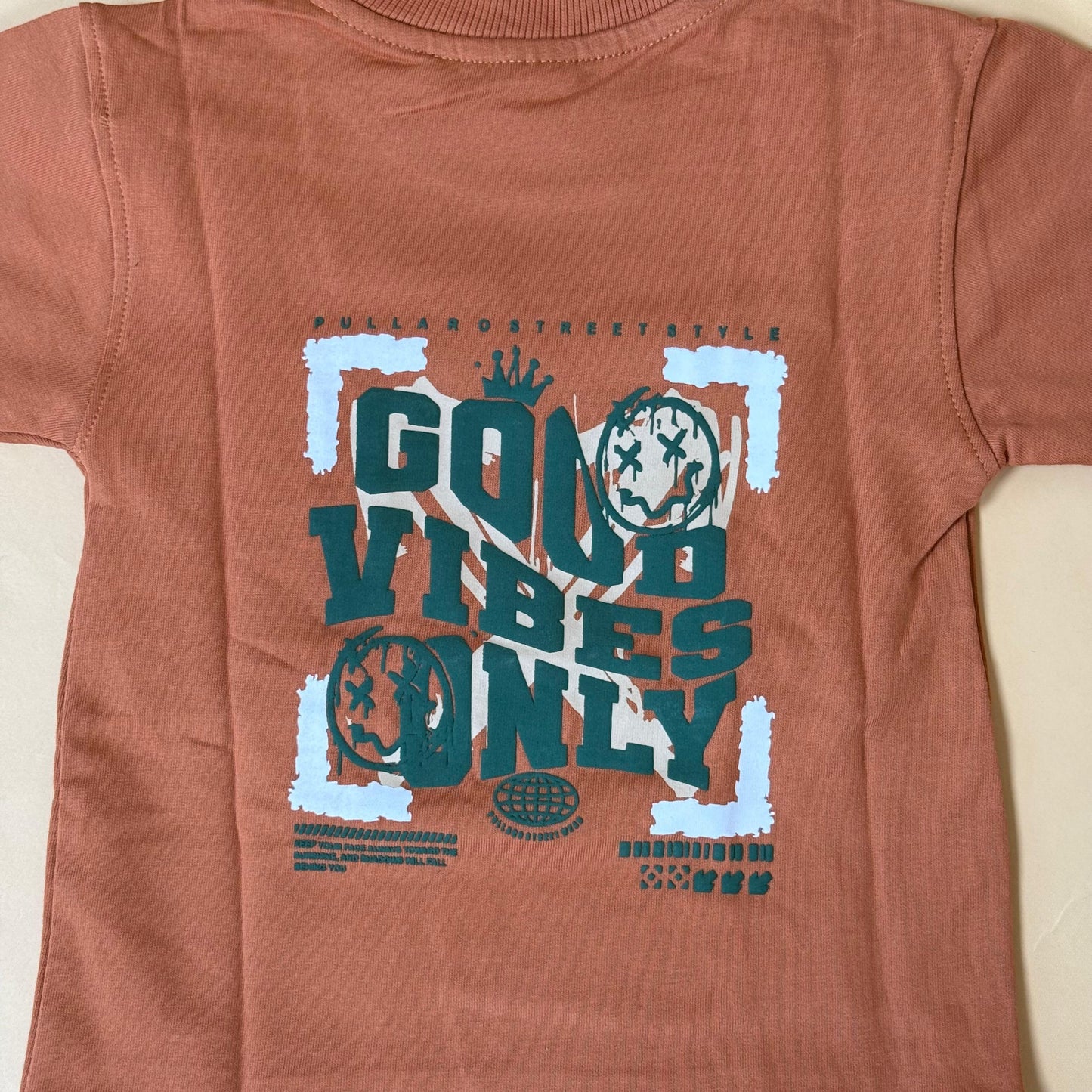 Drop Shoulder "Good Vibes Only" T-Shirt