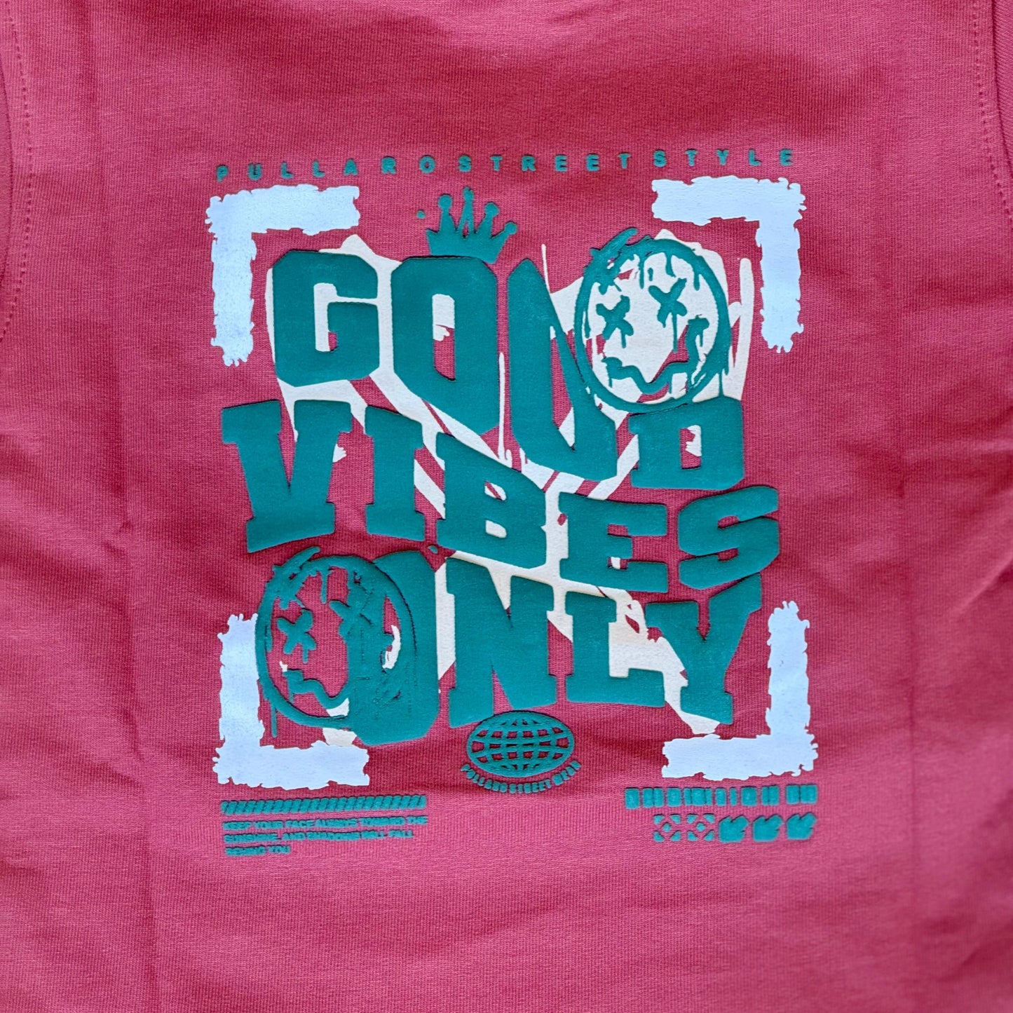 Drop Shoulder "Good Vibes Only" T-Shirt