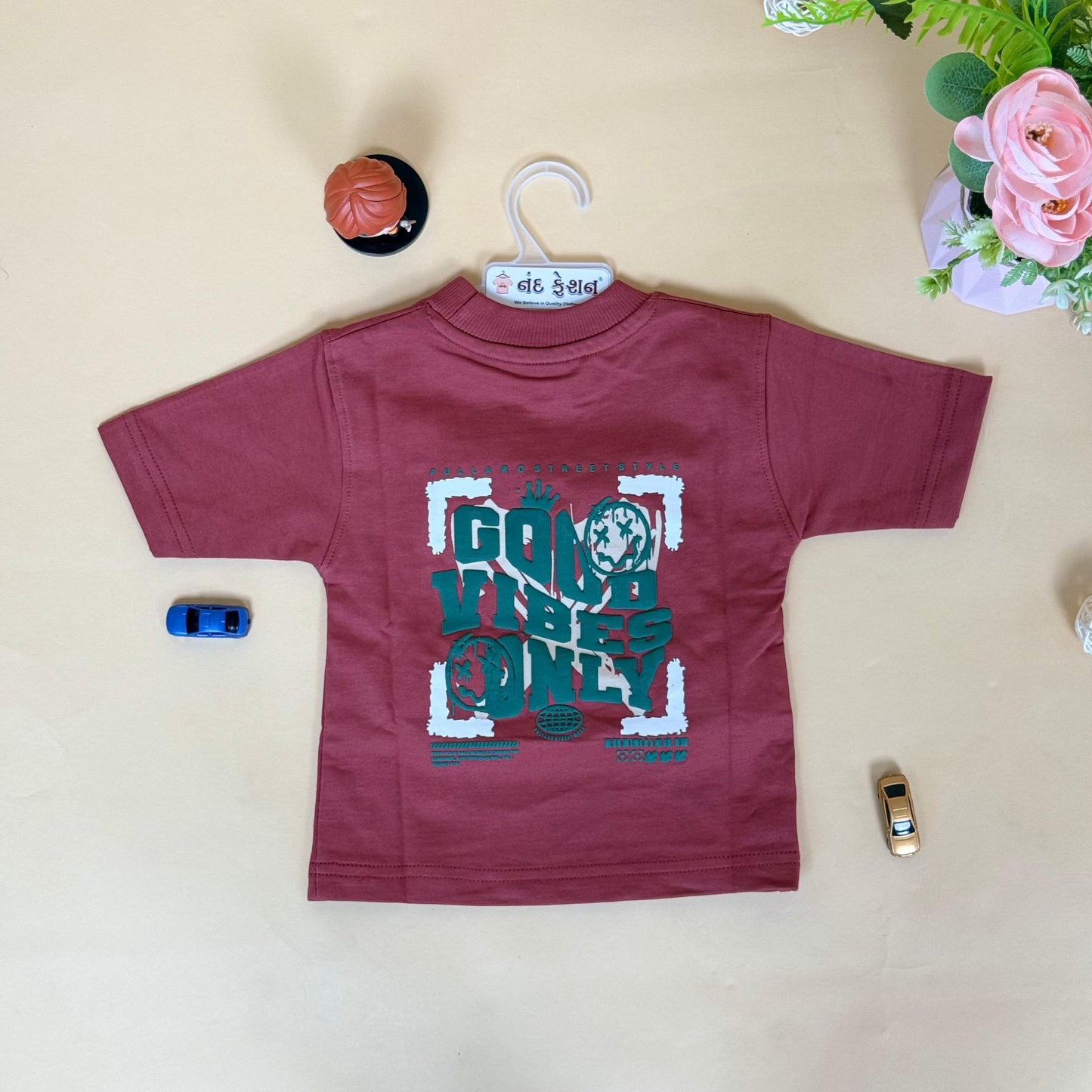 Drop Shoulder "Good Vibes Only" T-Shirt