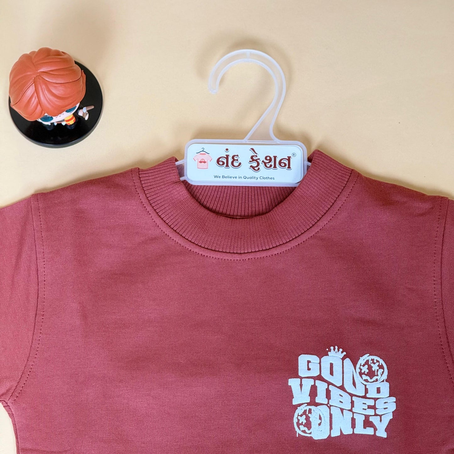 Drop Shoulder "Good Vibes Only" T-Shirt