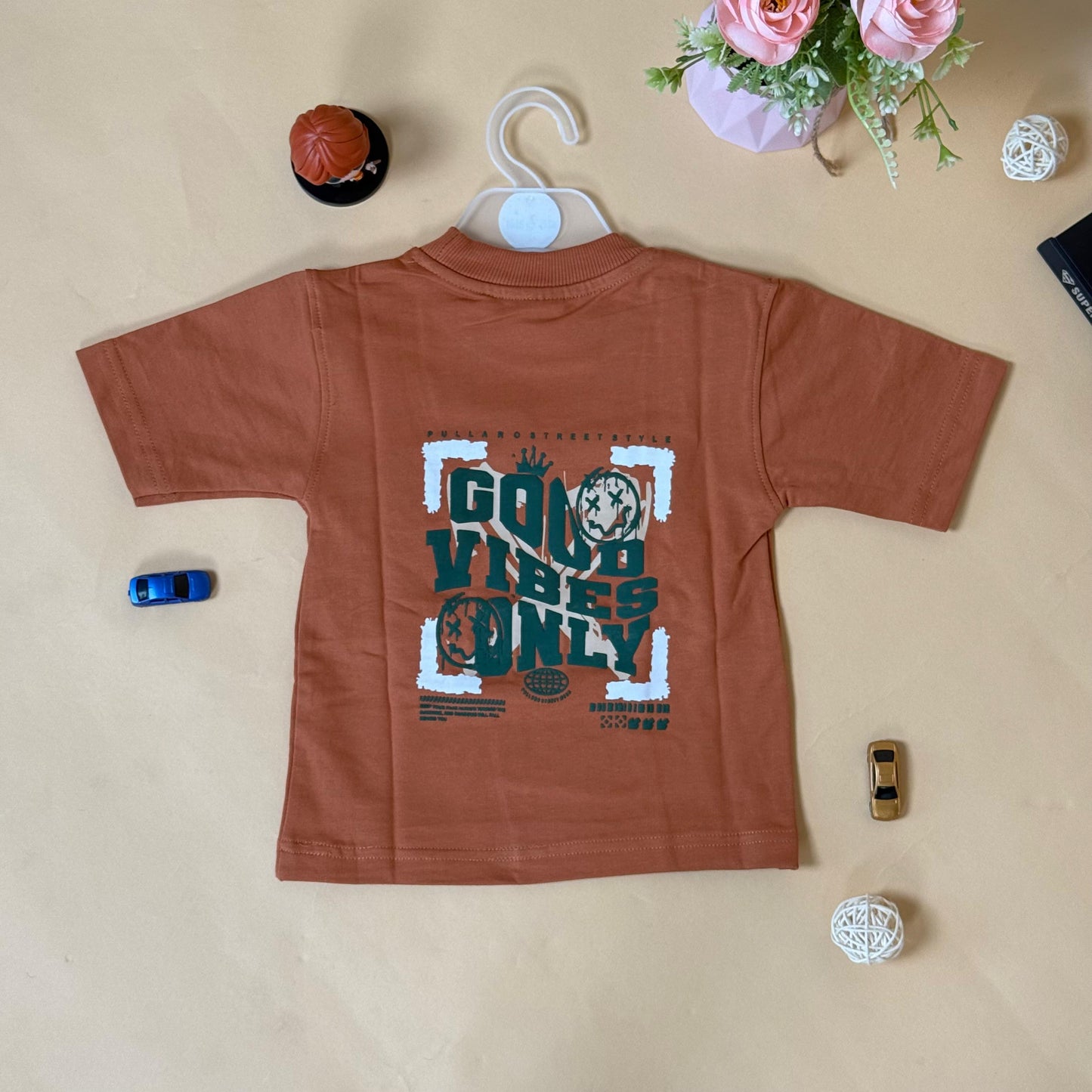 Drop Shoulder "Good Vibes Only" T-Shirt