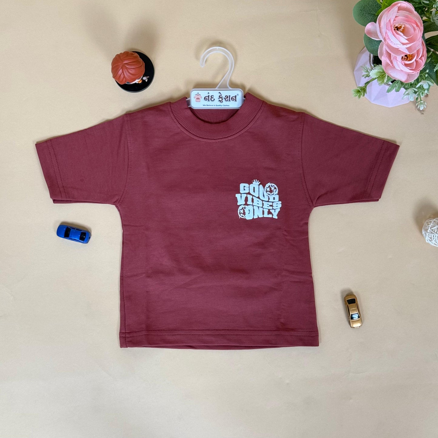 Drop Shoulder "Good Vibes Only" T-Shirt