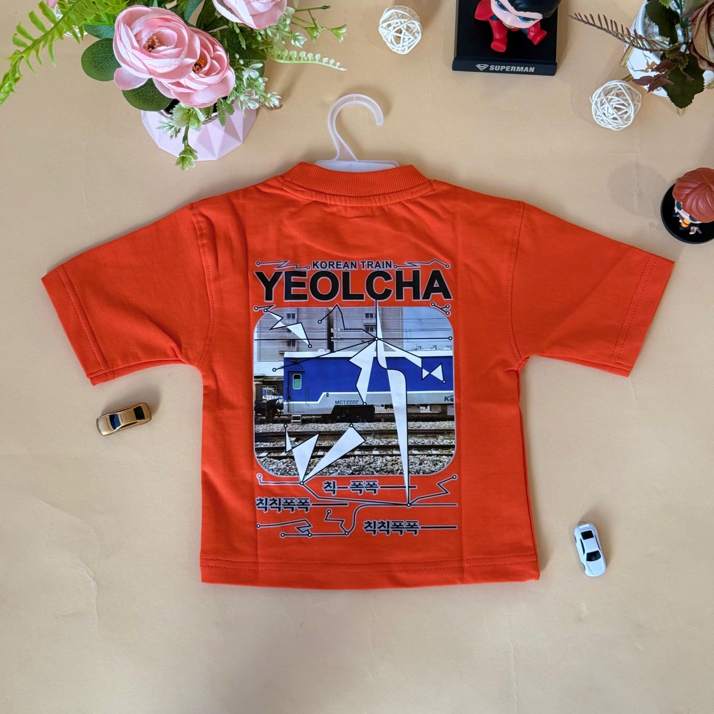 Drop Shoulder"Yeolcha Korean Train"T-Shirt