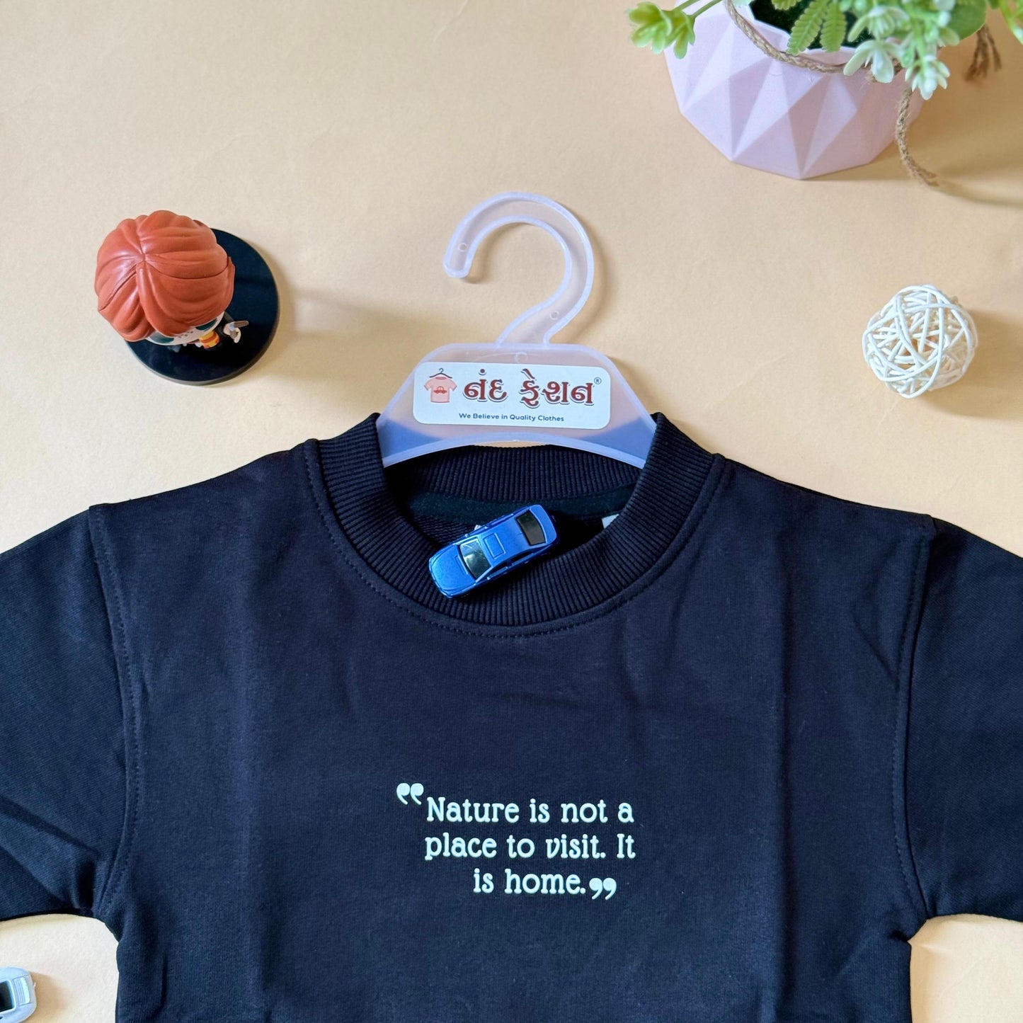 Drop Shoulder"Living with Nature"T-Shirt