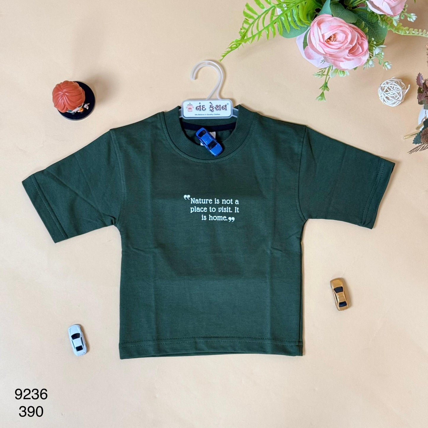 Drop Shoulder"Living with Nature"T-Shirt