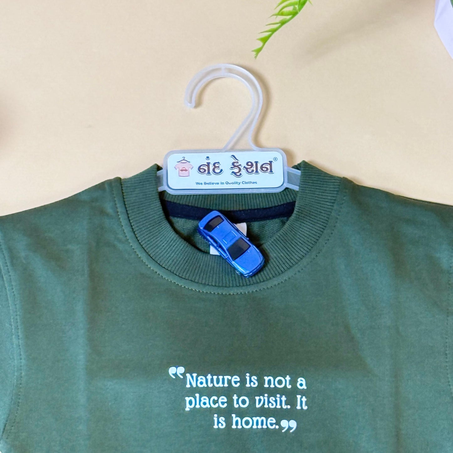 Drop Shoulder"Living with Nature"T-Shirt
