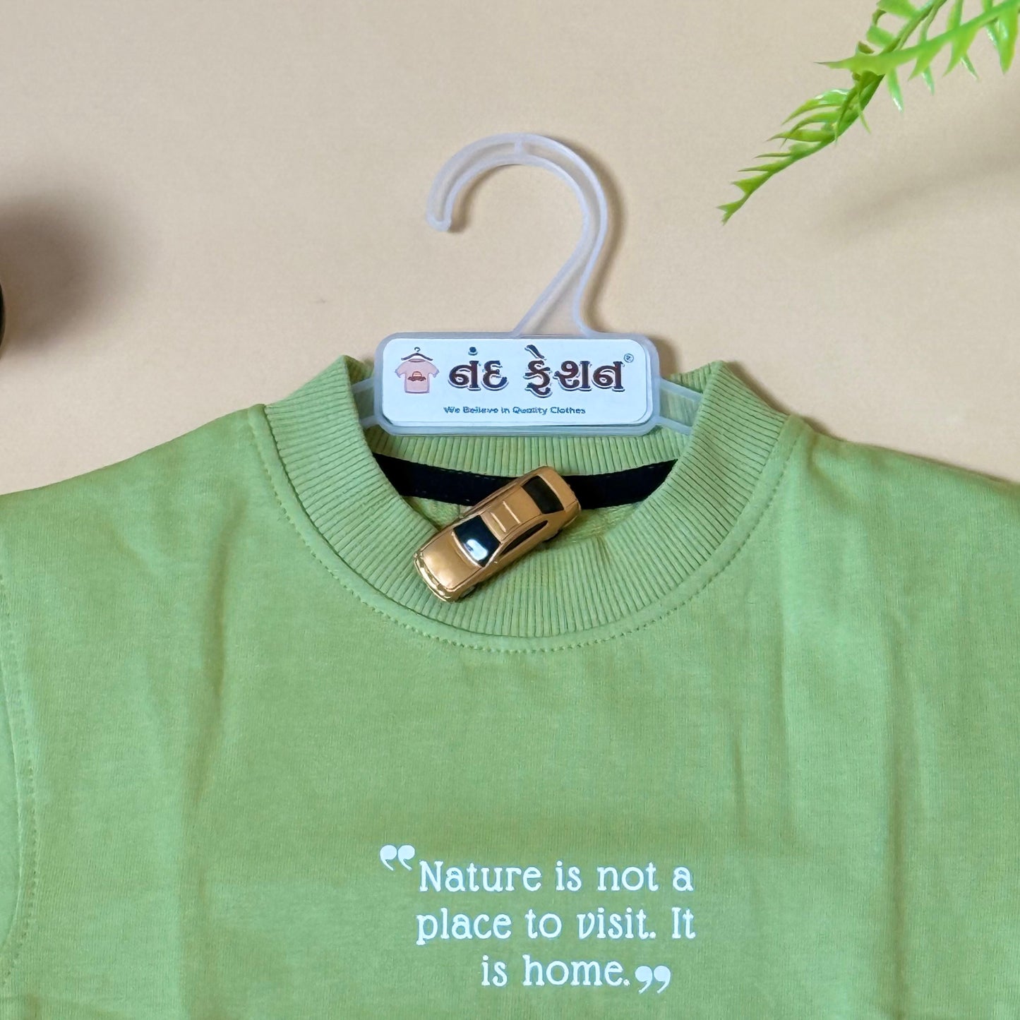 Drop Shoulder"Living with Nature"T-Shirt