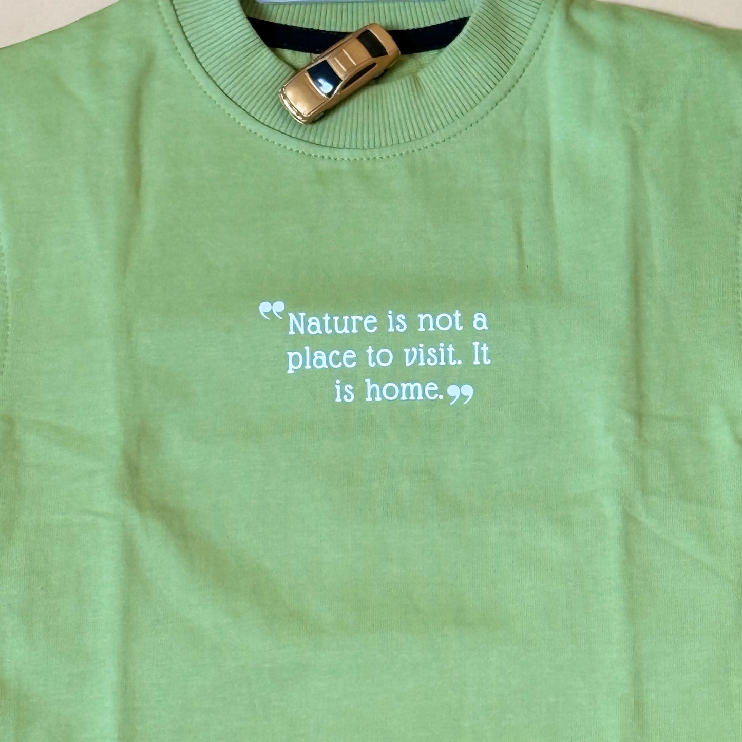 Drop Shoulder"Living with Nature"T-Shirt