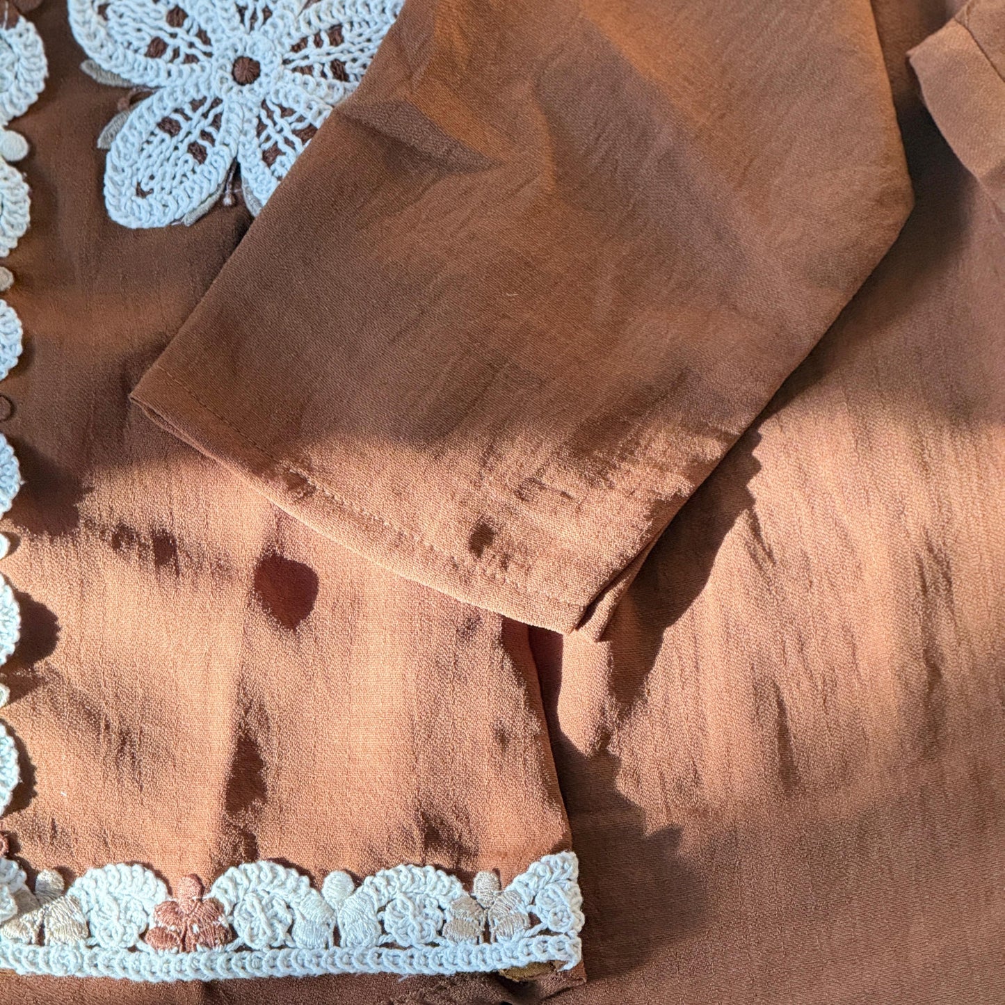 Elegant Brown Embroidered Kids Co-Ord Set