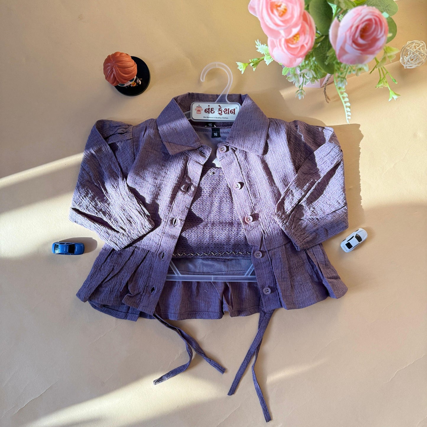Stylish Purple 3-Piece Co-Ord Set for Girls