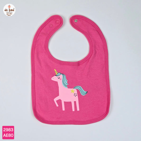 Baby Bib With A Unicorn Print