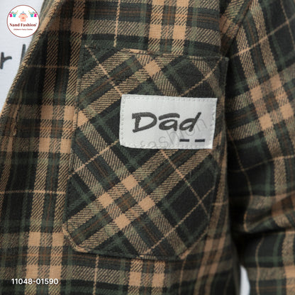 Boys Checked Shirt with Printed T-Shirt & Solid Cotton Pant Party Wear Set