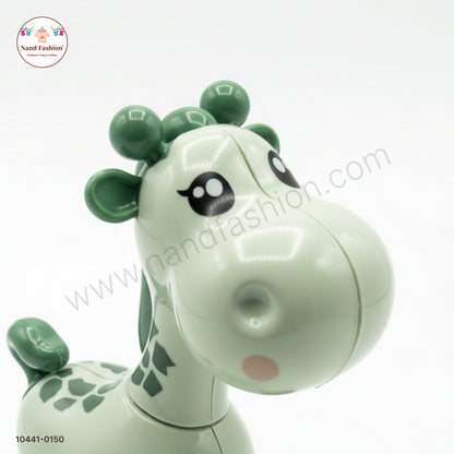 Cute Green Giraffe Cartoon Wind-Up Toy Car for Kids