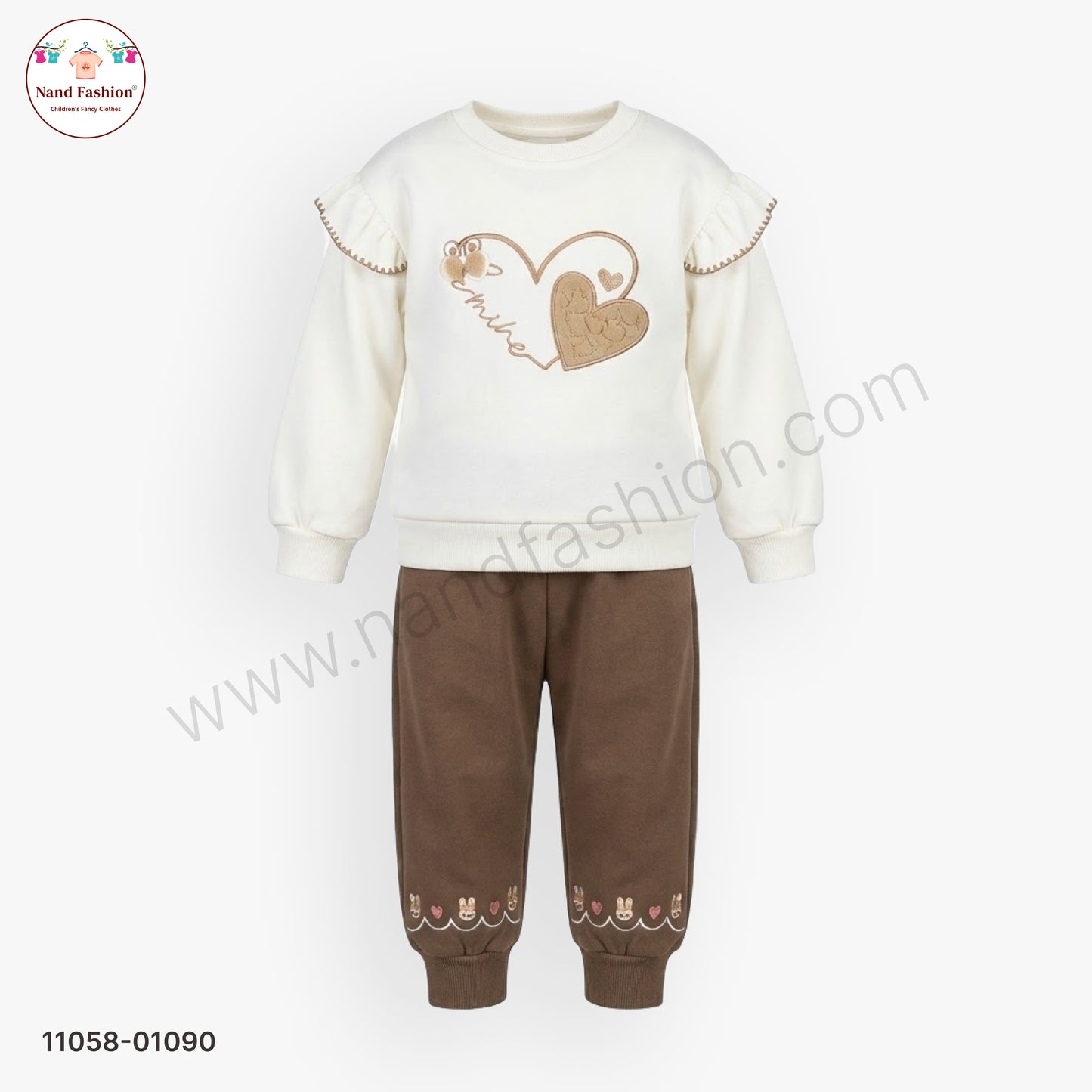 Cute Heart Design Girls Winter Pair