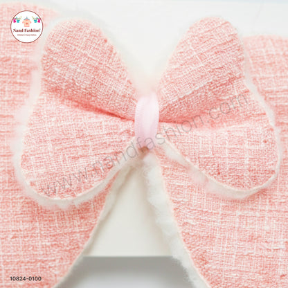 Baby Girl Soft Pink Bow Nylon Headband – Gentle & Stretchable