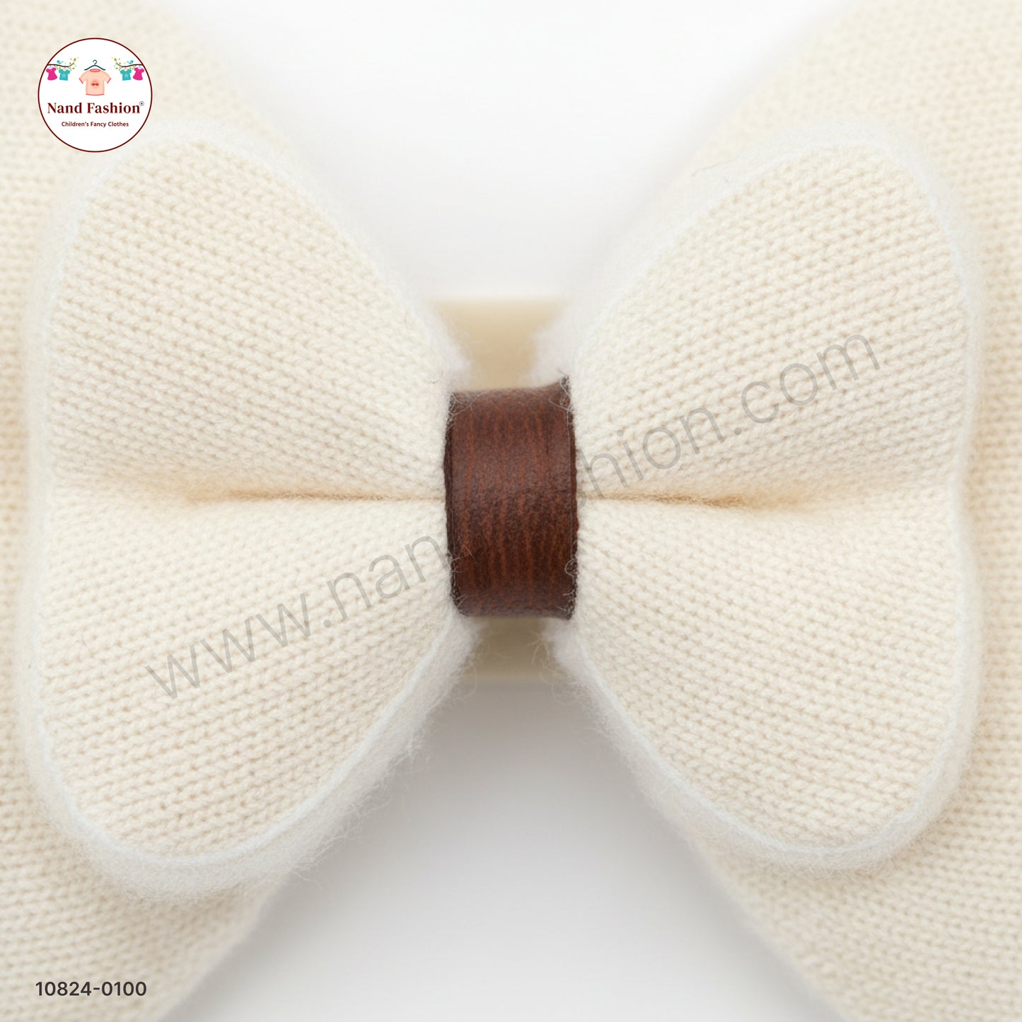 Baby Girl Cream Bow Nylon Headband – Soft & Stretchable