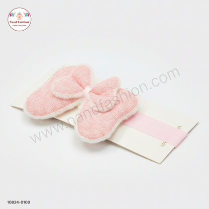 Baby Girl Soft Pink Bow Nylon Headband – Gentle & Stretchable