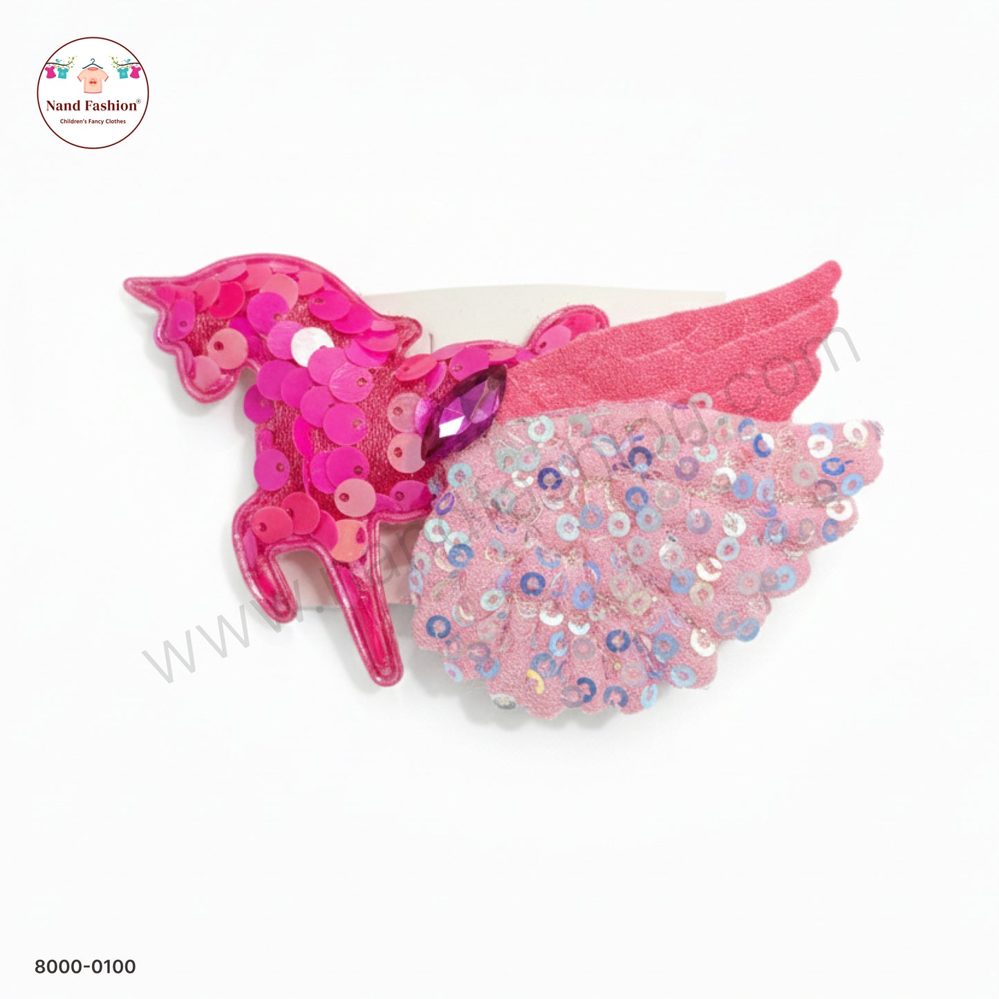Baby Girl Pink Unicorn Sequin Hair Pin – Sparkly Party Wear