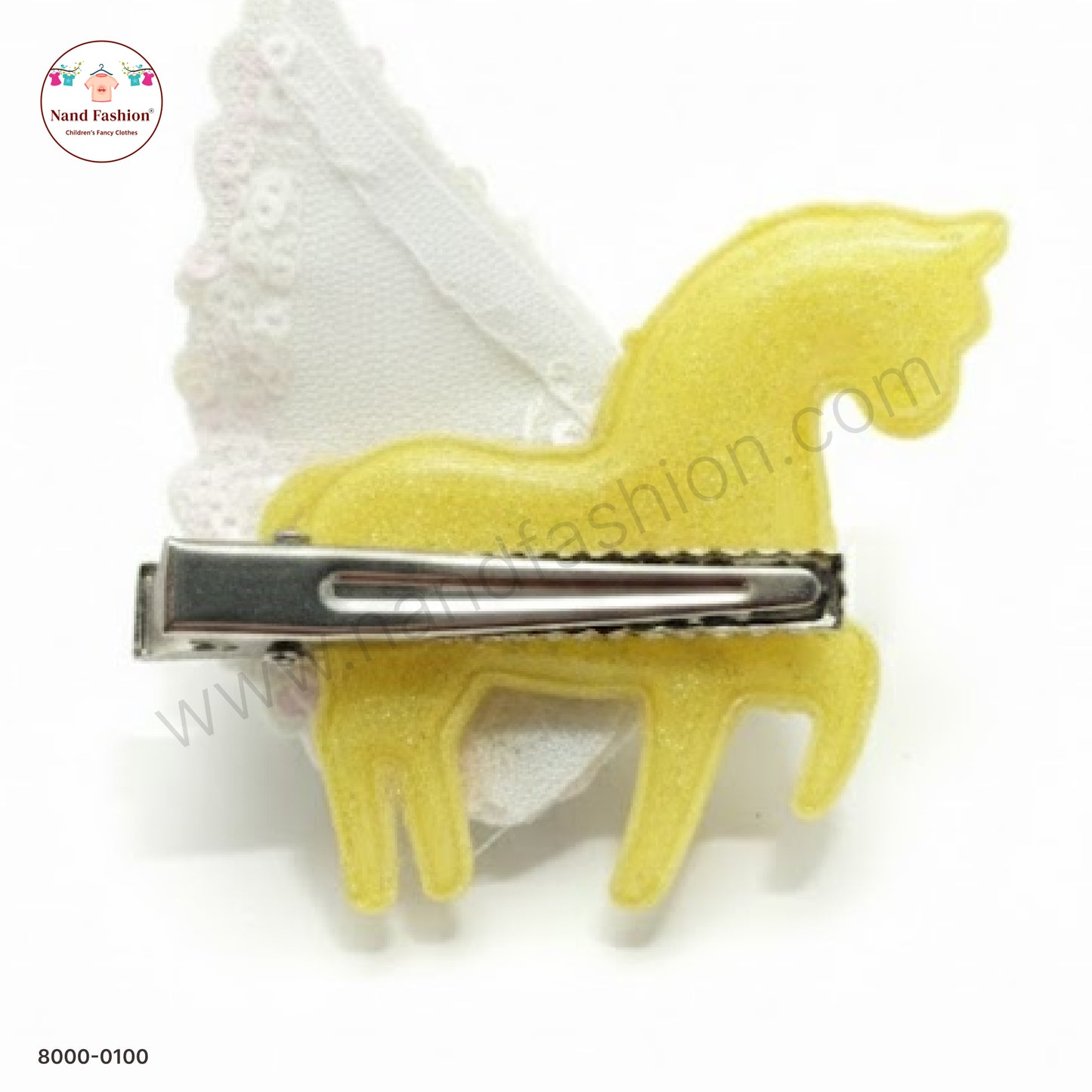 Baby Girl Yellow Unicorn Sequin Hair Pin – Sparkly Party Wear