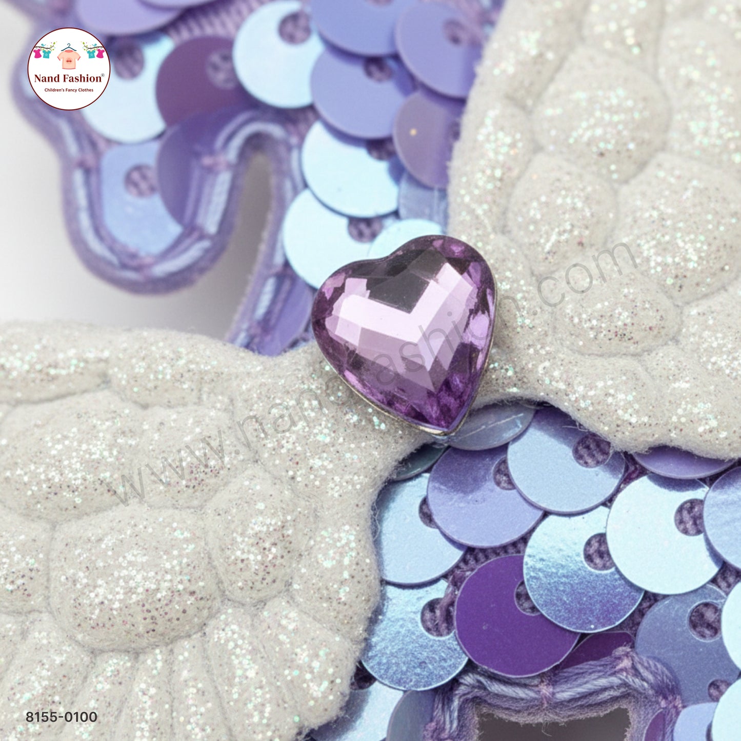 Baby Girl purple Unicorn Sequin Hair Pin with Wings – Premium Party Wear