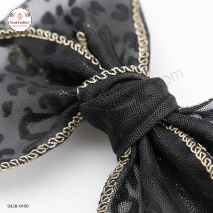 Black Designer Bow Hair Pin for Baby Girls