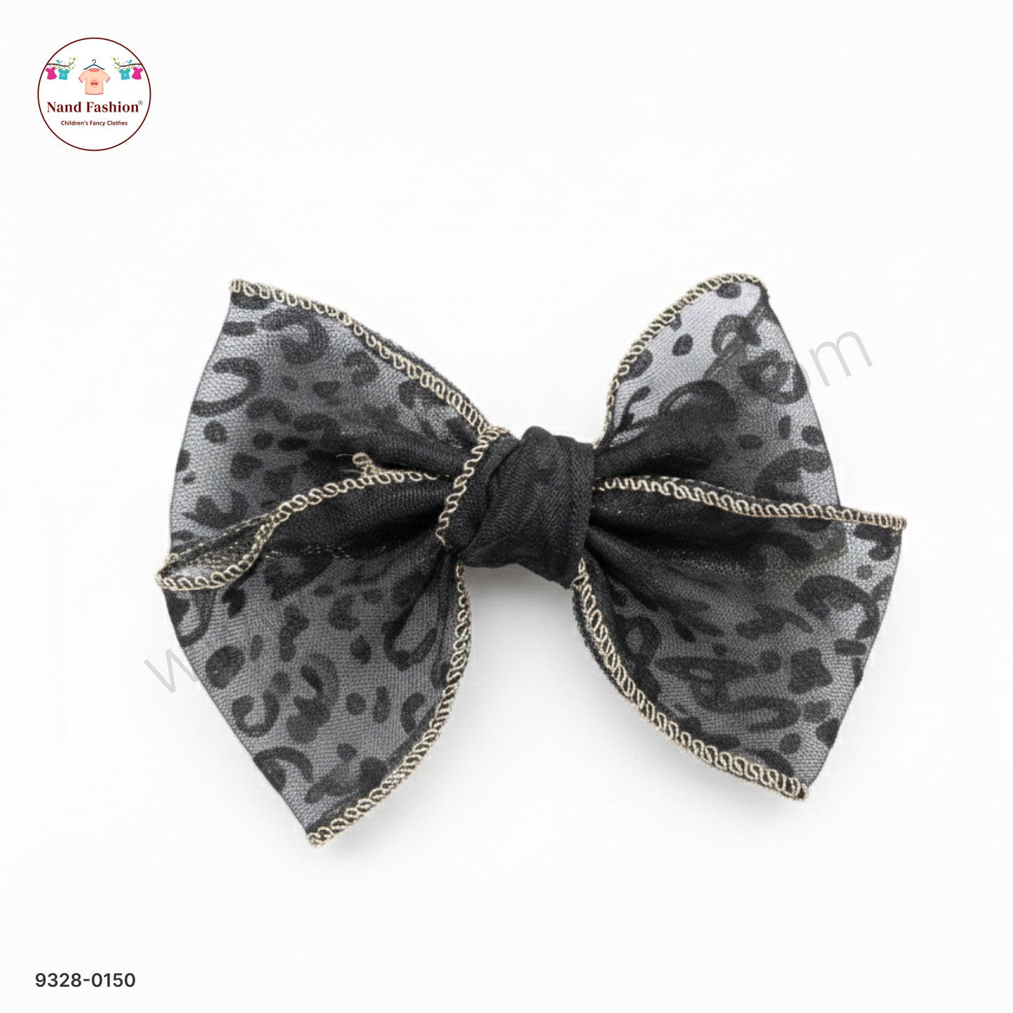 Black Designer Bow Hair Pin for Baby Girls