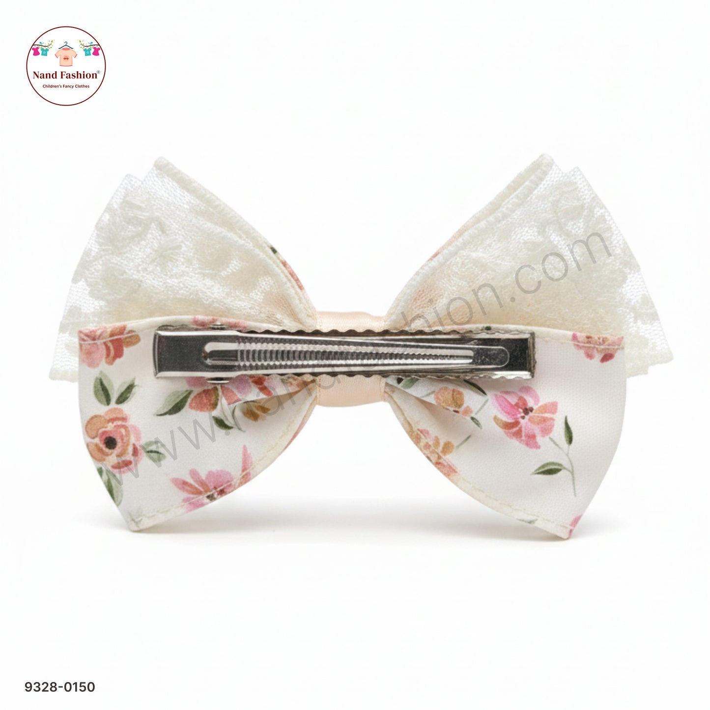 Floral Designer Bow Hair Pin for Baby Girls