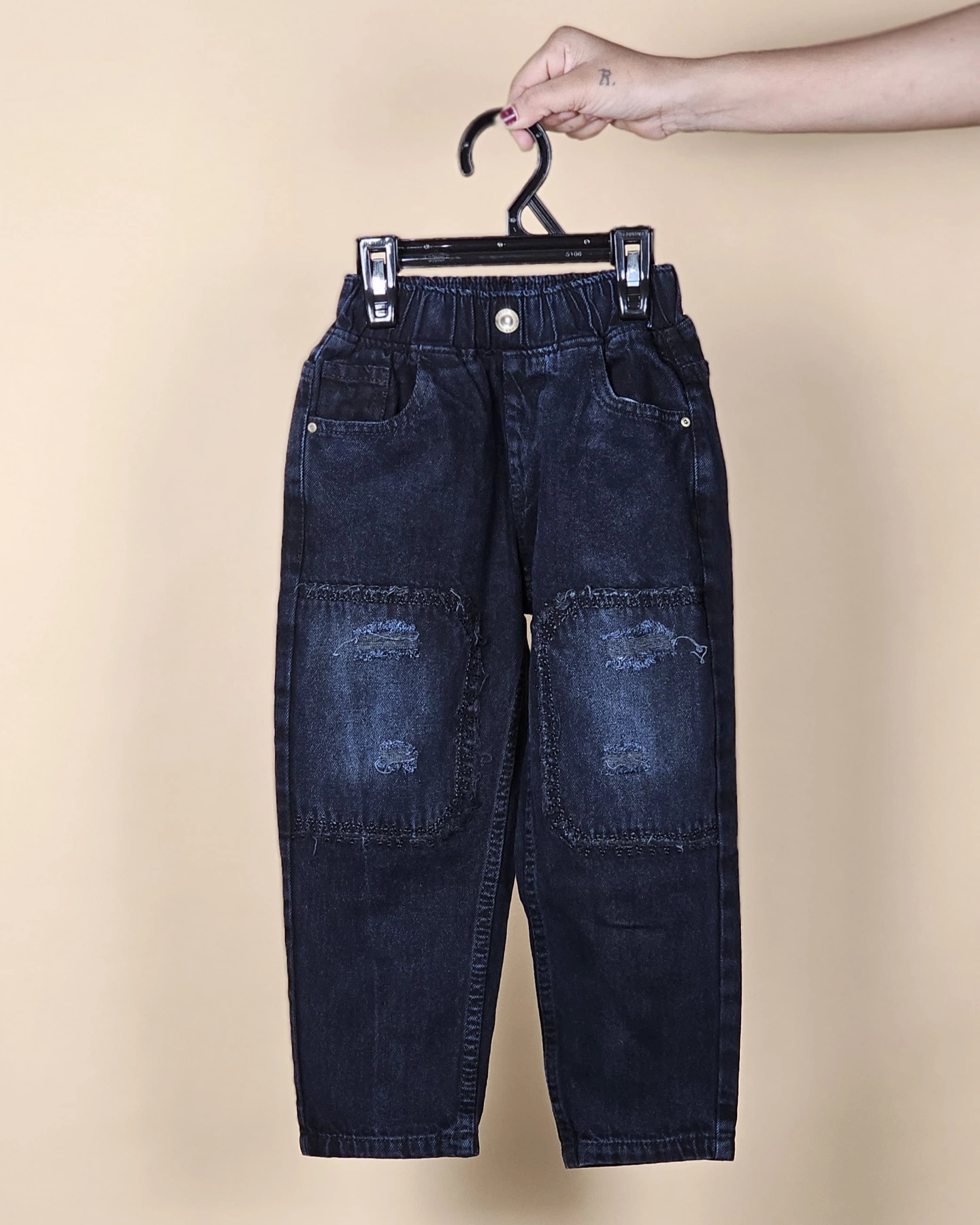 Boys Baggy Jeans Patched With Color