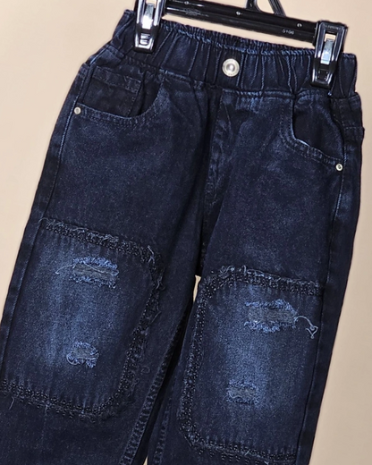 Boys Baggy Jeans Patched With Color