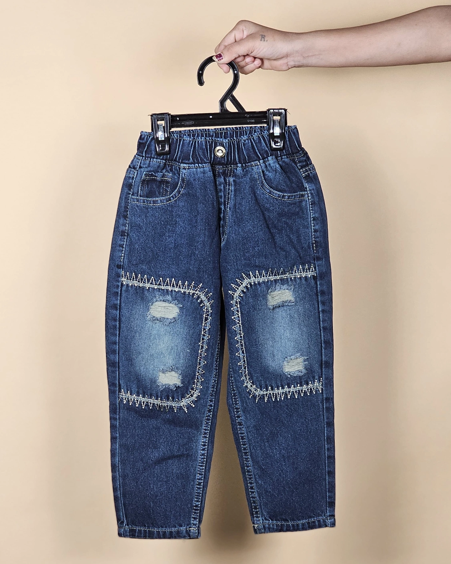 Boys Baggy Jeans Patched With Color