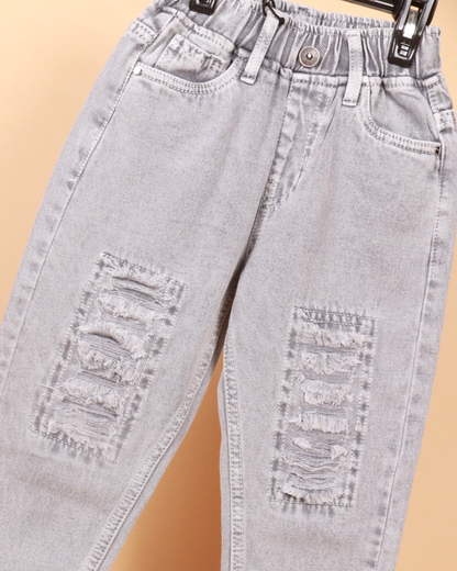 Boys Baggy Jeans Patched With Color