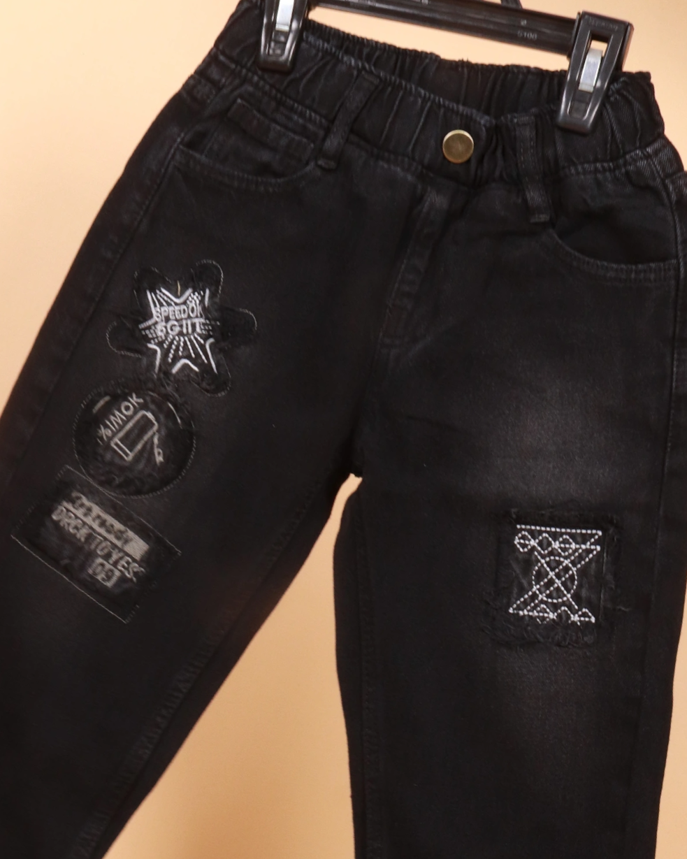 Boys Printed Light Fade Cotton Jeans