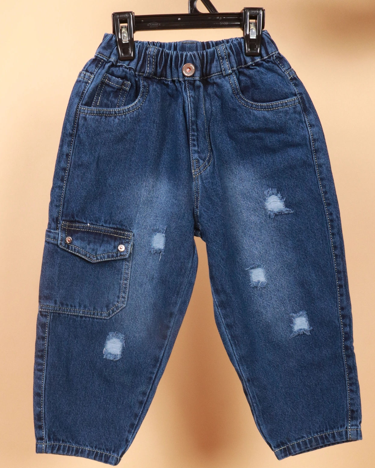 Boys Baggy Jeans Patched With Color