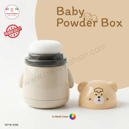 Baby Powder Box with Soft Puff | Cute Bear Design Premium Baby Care Container