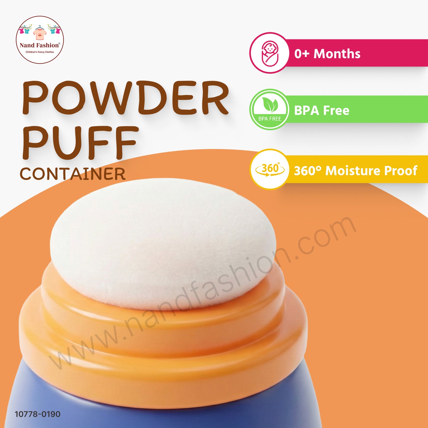 Cute Cartoon Powder Puff Container for Babies | Premium Baby Powder Storage Box with Puff