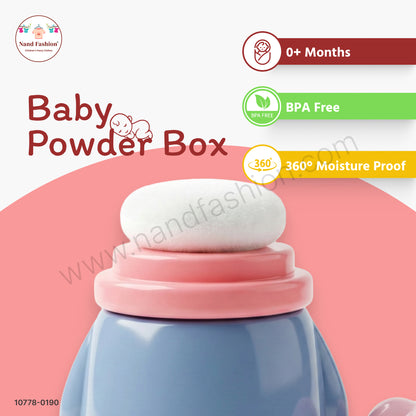 Baby Powder Box with Soft Puff | Cute Pig Cartoon Design Premium Baby Care Container