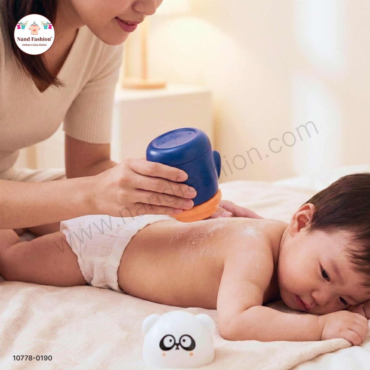 Cute Cartoon Powder Puff Container for Babies | Premium Baby Powder Storage Box with Puff