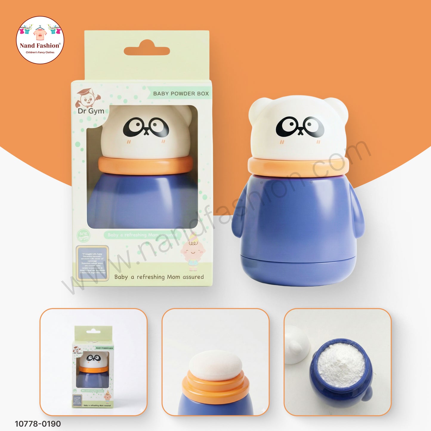 Cute Cartoon Powder Puff Container for Babies | Premium Baby Powder Storage Box with Puff