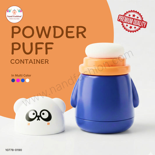 Cute Cartoon Powder Puff Container for Babies | Premium Baby Powder Storage Box with Puff