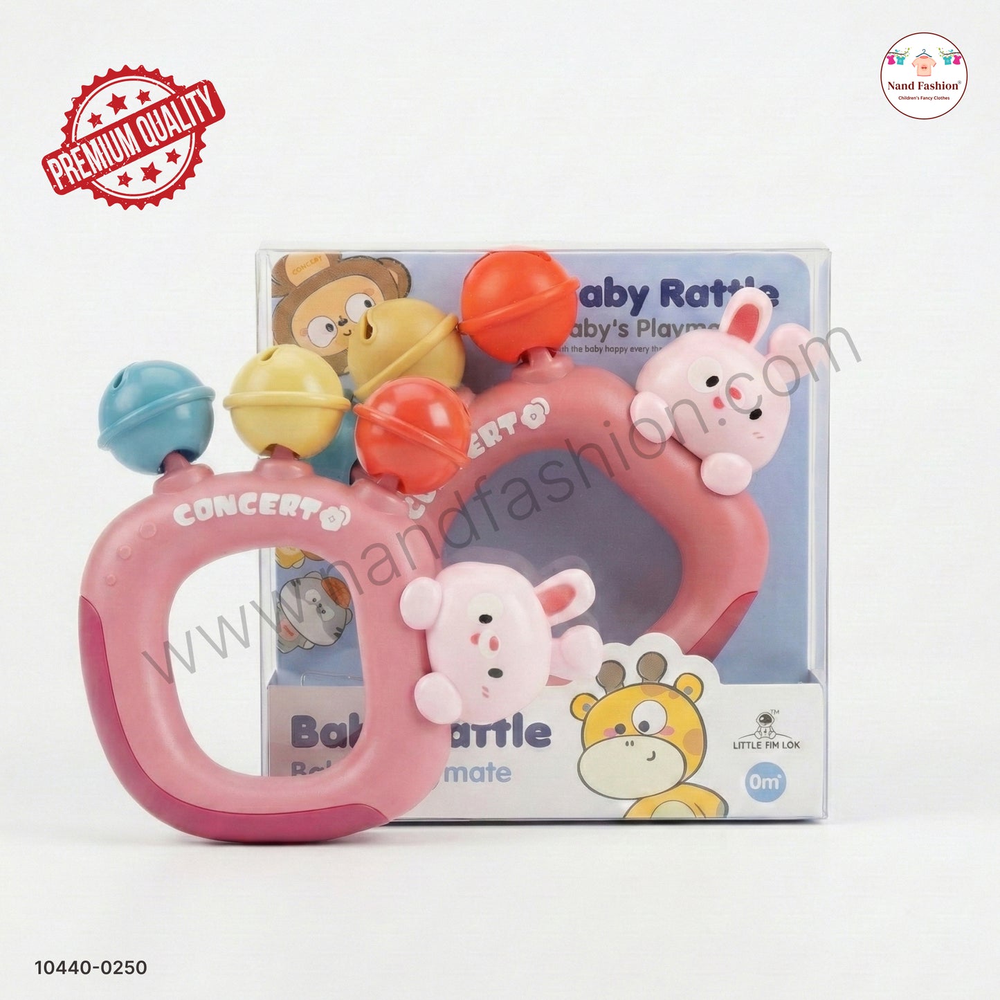 Baby Rattle Toy with Bell Sounds | Cute Animal Design Hand Rattle for Infants (0+ Months)